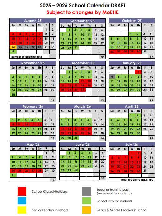 Term Dates 2025-2026